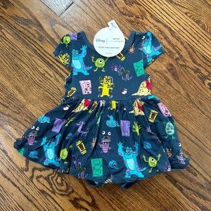 Little Sleepies Monsters Inc Twirl dress with bodysuit NWT